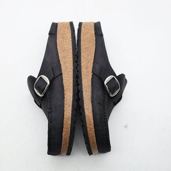 Birkenstock Buckley Oiled Leather Clogs Black Women's EU Size 37 / US 6 Slip On - Picture 8 of 10
